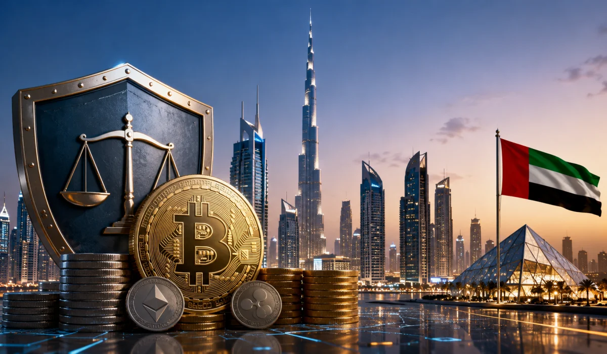 Crypto city at dawn